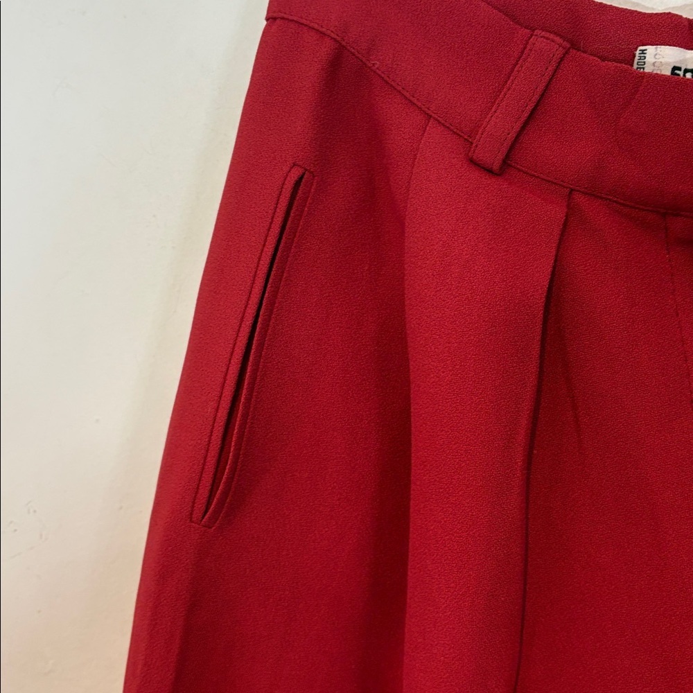 Sonia Rykiel Paris High Waist Wide Leg Trousers Red 42 small - Picture 10 of 10